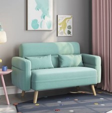 2-Seater Modern Sofa Couch Lumbar Cushions, Solid Wood Legs Modern Design Living