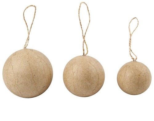 Assorted round paper mache - 6,