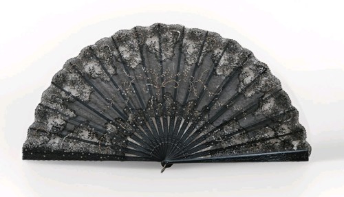1930s large black lace - black,