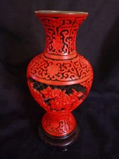 Chinese Republic Red Carved