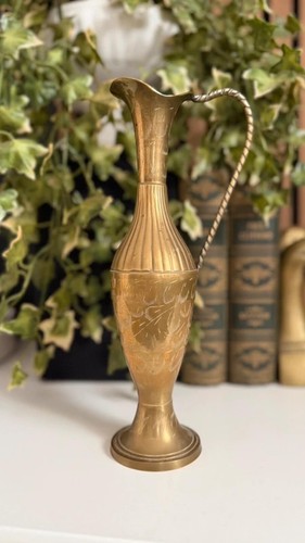 Vintage floral engraved brass