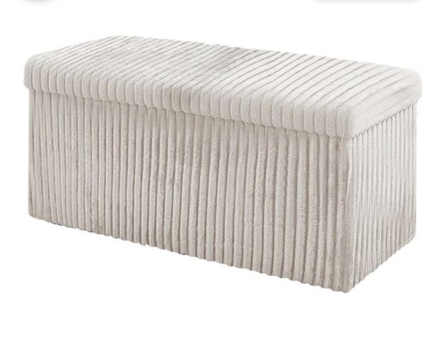 Cream folding ottoman - cream, box