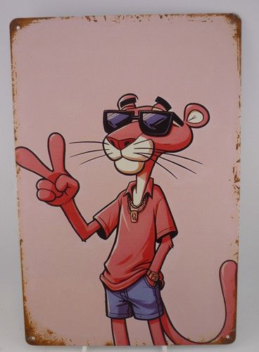 Pink panther peace sign - pink,