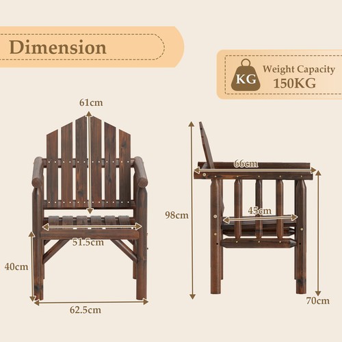 Costway outdoor wood armchair - costway,