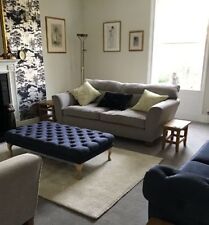 Chesterfield Footstool Extra Large Chenille Velvet Upholstered Coffee Table