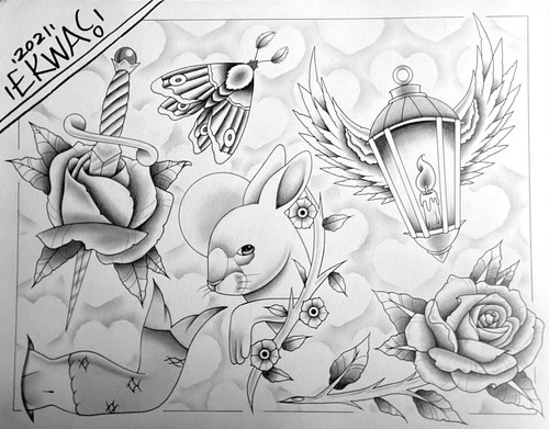 Original tattoo flash sheet - original,