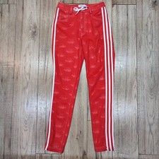 Adidas X Fiorucci Red Angel Stripes Tracksuit Jean Style Drawstring Trousers • 6