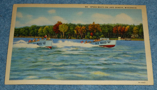 Vintage linen postcard speed - vintage,