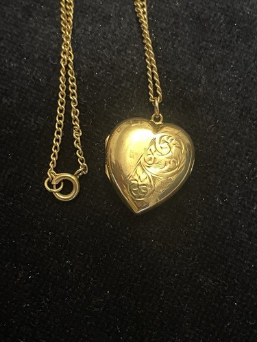 9ct gold chain and locket - and,
