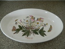 LARGE OVAL PORTMEIRION BOTANIC GARDEN OVEN BAKING DISH - CHRISTMAS ROSE - VGC