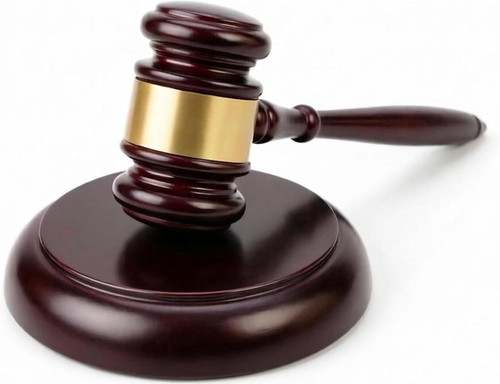 Wooden gavel with sound block - with,