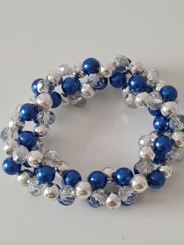 Silver tone blue clear - tone,