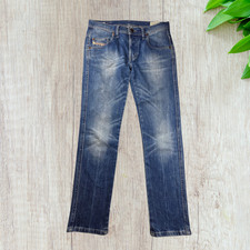 Diesel Jeans Staffy Slim Tapered Fit W30 L28 Blue Womens Mid Rise Whiskers