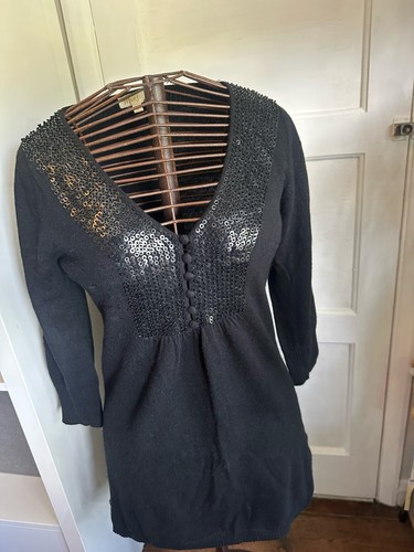 Monsoon neck sequin black