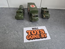 Vintage Dinky Toys Job Lot, Water Tanker, Military Ambulance, Cargo Truck.