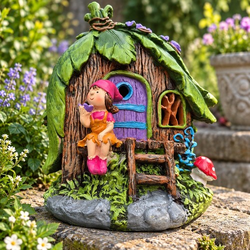 Solar fairy house garden - house,