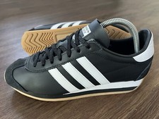 ADIDAS Country OG Originals Men’s Leather Terrace Trainers, Black/White - Size 7