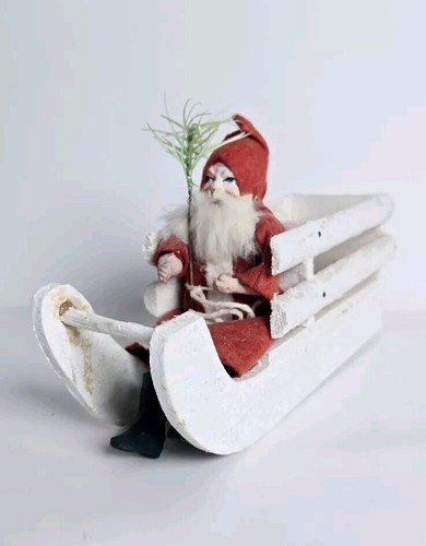 Vintage santa wooden sleigh - vintage,