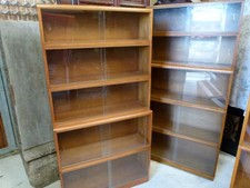 60's MID-CENTURY SIMPLEX/MINTY SOLID WOOD 5 SECTION BARRISTER / LIBRARY BOOKCASE