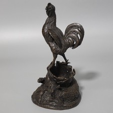 Antique Bronze Cockerel & Fox