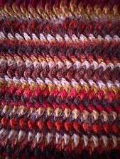 Handmade knitted multi colour soft zigzag throw for chair, sofa, bed.