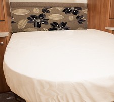 Coachman Pastiche 545-4 Caravan Fitted Sheet - Ivory, White, Walnut Whip 004
