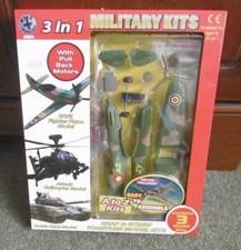 PADGETT BROS PRESENTS 3 IN 1 MILITARY KITS INCLUDES WW11 PLANE,TANK & HELICOPTER