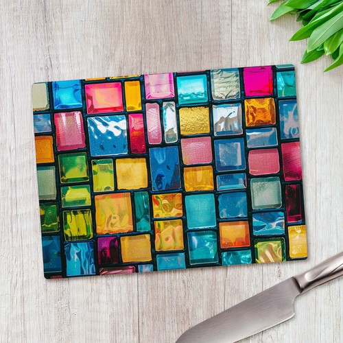 Colourful stained glass grid - colourful,