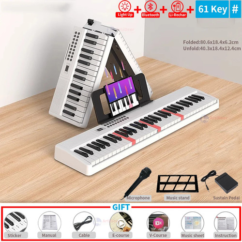 New folding piano keys - folding, midi
