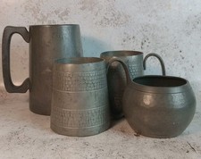 Vtg Job Lot Pewter 3 Tankards