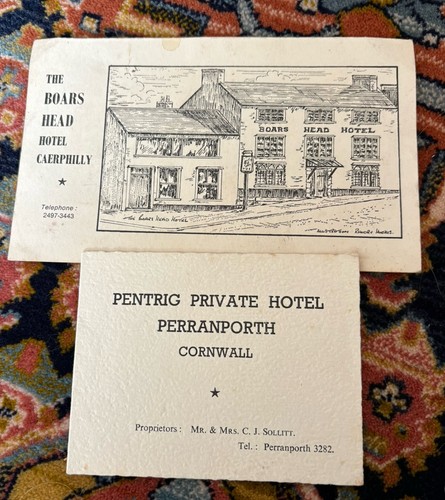 Vintage hotel cards pentrig - vintage,