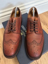 Loake CHESTER Brown Leather Brogues Shoes Size Uk 9.5 F.