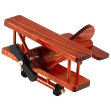  Wood Plane Model Miniature Vintage Plane Model Ornament Desktop Airplane Craft
