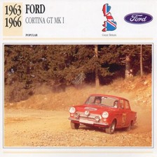 1963-1966 FORD CORTINA GT Mk.I Classic Car Photograph / Information Maxi Card