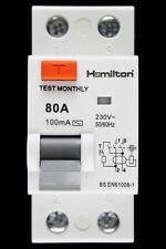 HAMILTON 80 AMP 100mA DOUBLE POLE RCD TYPE AC HLRCD80100A