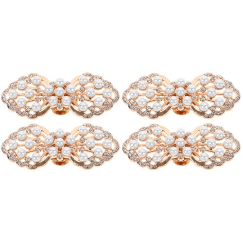 Golden decorative shoe clips - decorative,