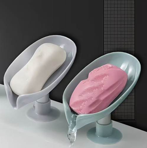 Leaf shaped suction - cup, soap