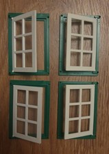 Vintage Hobbys Dollshouse Windows Bundle Hobbies Parts Green White Georgian 