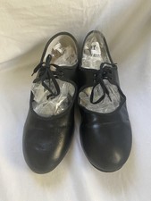 Girls Ladies Black PU Low Heel Tap Dance Shoes All Sizes By Katz Dancewear
