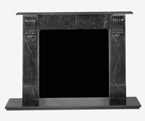 Fireplace black plain - fireplace,