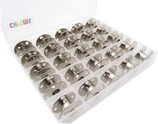 25PCS Metal Bobbins & BOX FOR SINGER 201, 401A, 403A, 503, 513, 527, 66K,99K