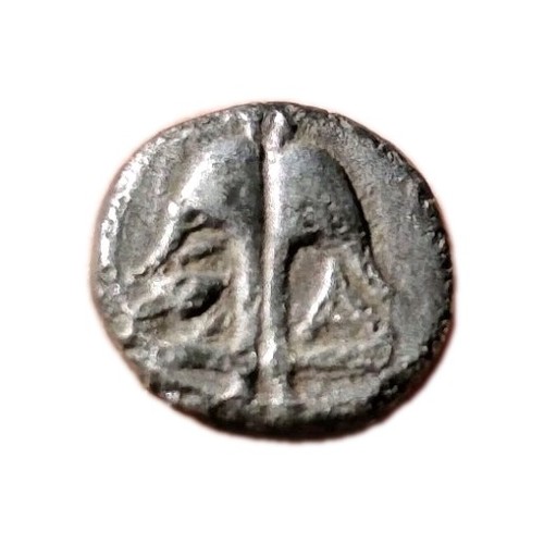 Ancient greek silver diobol - ancient,