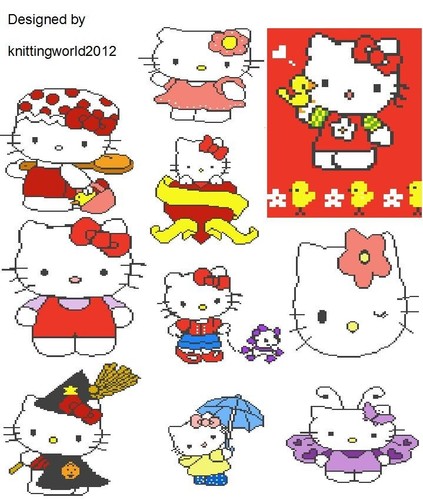 Hello kitty intarsia - kitty, 2
