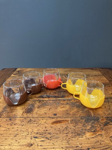 Vintage melamine glass cups - glass,