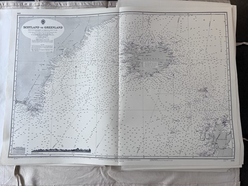 Vtg admiralty chart map - chart,
