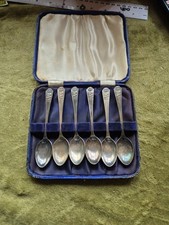6 GEORGE V1  1937 SILVER PLATED CORONATION SPOONS, BY ALEX CLARK & CO. UNUSED