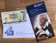 JACK NICKLAUS £5 NOTE - 40 YEARS OF OPEN GOLF - UNCIRCULATED COMMEMORATIVE NOTE