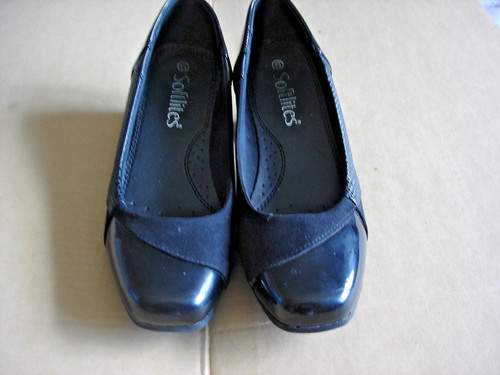 Ladies black court shoes - black,