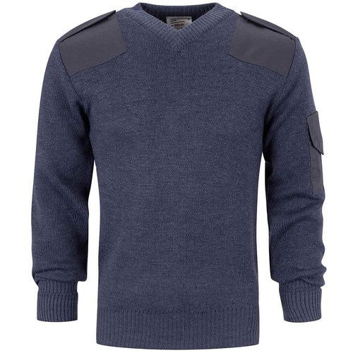 Raf blue wool neck jumper - blue, v-neck