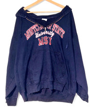 Vintage Monclair State University (MSU) Hooded Sweatshirt Size- 2XL Distressed